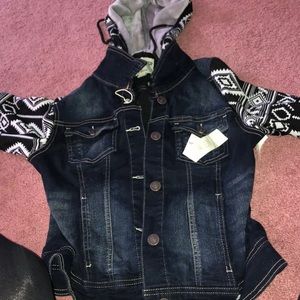 Denim hooded jacket